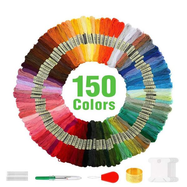 cross stitch threads cotton sewing skeins multicolor embroidery thread floss skein kit diy sewing tool dyed hand knitting 150pcs, Black
cross stitch threads cotton sewing skeins multicolor embroidery thread floss skein kit diy sewing tool dyed hand knitting 150pcs, Black