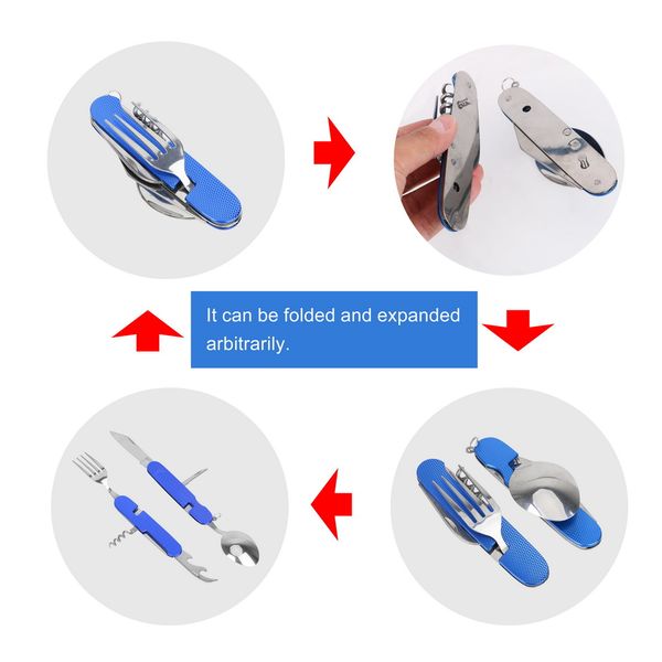 multi-functional for outdoor travel camping picnic 6 in 1 stainless steel tableware folding spoon/fork/knife/bottle opener
multi-functional for outdoor travel camping picnic 6 in 1 stainless steel tableware folding spoon/fork/knife/bottle opener