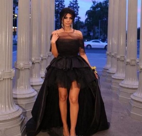2019 high low black satin prom dresses off shoulder sweep train evening party gowns special occasion dress, White;black
2019 high low black satin prom dresses off shoulder sweep train evening party gowns special occasion dress, White;black