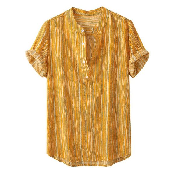 spring summer men shirts printing short sleeve loose stand collar stripe single breasted yellow fashion style 2020 casual shirts, White;black
spring summer men shirts printing short sleeve loose stand collar stripe single breasted yellow fashion style 2020 casual shirts, White;black