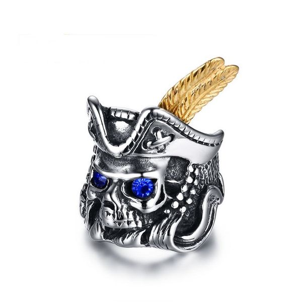 Fashion Simple Men's Rings Stainless Steel Skull Blue Rhinestone Ring Jewelry Gift for Men Boys J369
Fashion Simple Men's Rings Stainless Steel Skull Blue Rhinestone Ring Jewelry Gift for Men Boys J369