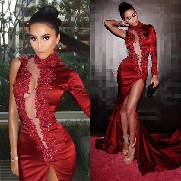 Latest Long Sleeves Mermaid Evening Dresses 2019 High Neck Beads Lace Appliques Side Split Party Dress Dubai Prom Gowns Glamorous Vestidos
Latest Long Sleeves Mermaid Evening Dresses 2019 High Neck Beads Lace Appliques Side Split Party Dress Dubai Prom Gowns Glamorous Vestidos