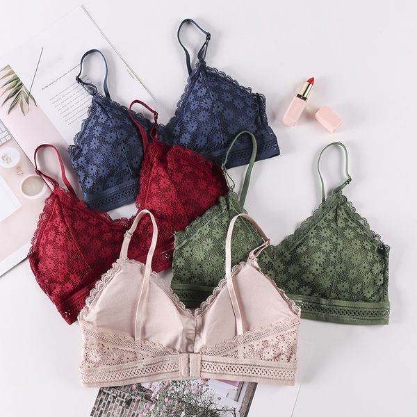 2020 french style bralette seamless deep v lace push up bra wireless thin underwear soft triangle cup bras, Red;black
2020 french style bralette seamless deep v lace push up bra wireless thin underwear soft triangle cup bras, Red;black