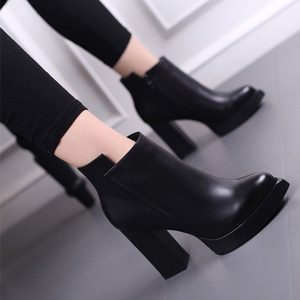 mazefeng 2018 spring autumn fashion women high-heeled shoes women casual boots solid pointed toe ladies boots platform zipper, Black
mazefeng 2018 spring autumn fashion women high-heeled shoes women casual boots solid pointed toe ladies boots platform zipper, Black