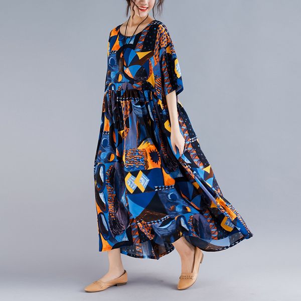 dress 2019 fat mm chinese ink geometry printing easy short sleeve lotus leaf side length skirt will code woman, Gray
dress 2019 fat mm chinese ink geometry printing easy short sleeve lotus leaf side length skirt will code woman, Gray