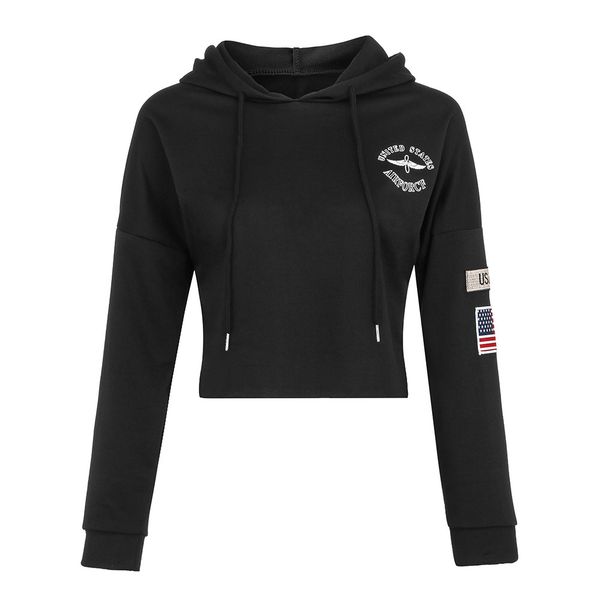 pullover women plus size sports loose sweatshirt hoodies print fashion ladies casual drawstring jogging running sweatshirts, Black 
pullover women plus size sports loose sweatshirt hoodies print fashion ladies casual drawstring jogging running sweatshirts, Black