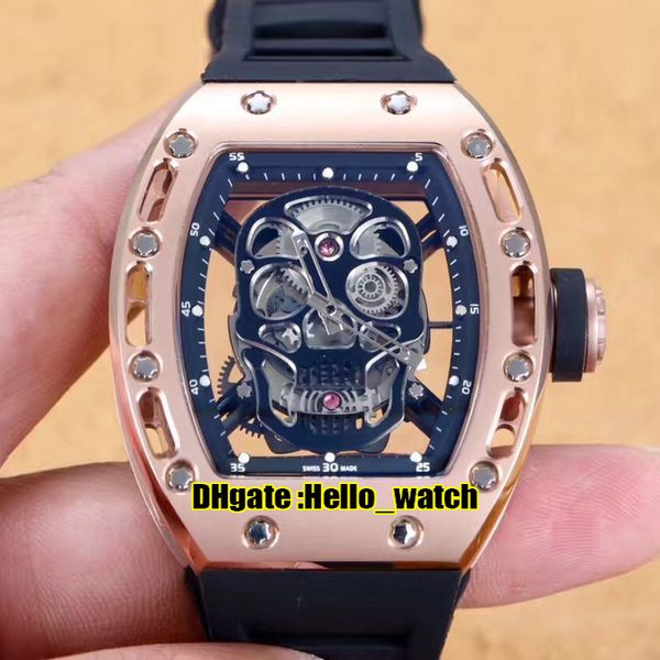 new rm052 black skeleton skull head dial miyota automatic mens watch rose gold case 052 rubber strap sport watches hello_watch, Slivery;brown
new rm052 black skeleton skull head dial miyota automatic mens watch rose gold case 052 rubber strap sport watches hello_watch, Slivery;brown