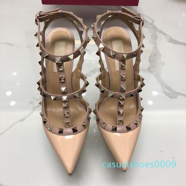 2020 designer pointed with studs high heels 8cm 10cm patent leather rivets sandals women studded strappy dress party office wedding c09, Black
2020 designer pointed with studs high heels 8cm 10cm patent leather rivets sandals women studded strappy dress party office wedding c09, Black