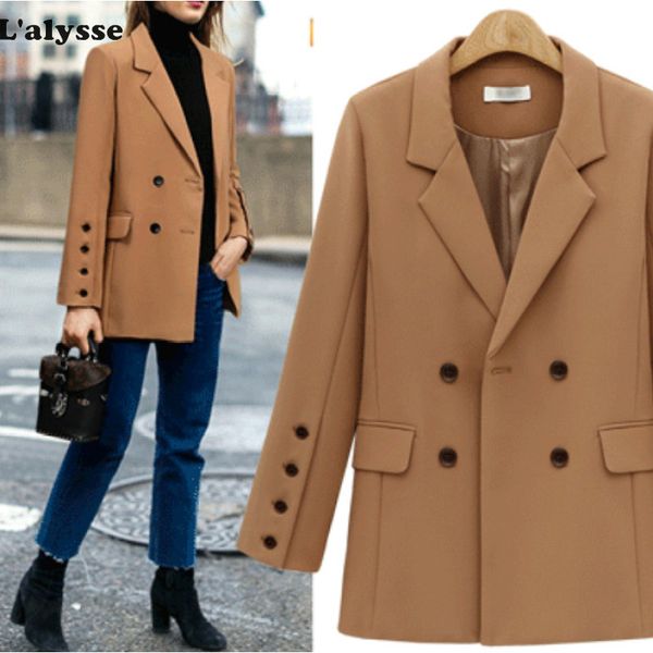 lalysse autumn winter suit blazer women office double breasted pocket women long jackets elegant long sleeve blazer outerwear, White;black
lalysse autumn winter suit blazer women office double breasted pocket women long jackets elegant long sleeve blazer outerwear, White;black