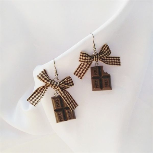 2019 korean fashion geometric bowknot cloth dangle earrings funny cute chocolate resin long earrings women jewelry ear clip gift, Silver
2019 korean fashion geometric bowknot cloth dangle earrings funny cute chocolate resin long earrings women jewelry ear clip gift, Silver