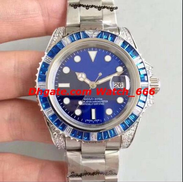 luxury 116618 custom blue diamond/sapphire bezel w/ full diamond lugs eta.2836 movement 904 steel automatic date luminous men's watches, Slivery;brown
luxury 116618 custom blue diamond/sapphire bezel w/ full diamond lugs eta.2836 movement 904 steel automatic date luminous men's watches, Slivery;brown