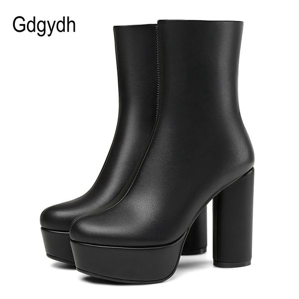 gdgydh spring women ankle boots genuine leather fashion zip thick block heels round toe platform ladies shoes punk big size, Black
gdgydh spring women ankle boots genuine leather fashion zip thick block heels round toe platform ladies shoes punk big size, Black