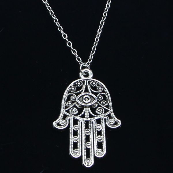 20pcs new fashion necklace 36x25mm eye hamsa palm protection silver pendants short long women men colar gift jewelry choker
20pcs new fashion necklace 36x25mm eye hamsa palm protection silver pendants short long women men colar gift jewelry choker