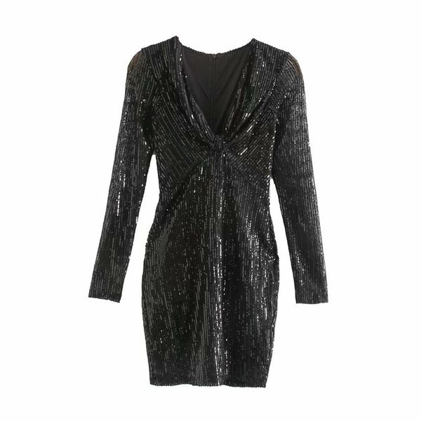 stylish sequined black mini dress women deep v neck long sleeve stretchy sheath dress party club slim dresses, Black;gray
stylish sequined black mini dress women deep v neck long sleeve stretchy sheath dress party club slim dresses, Black;gray