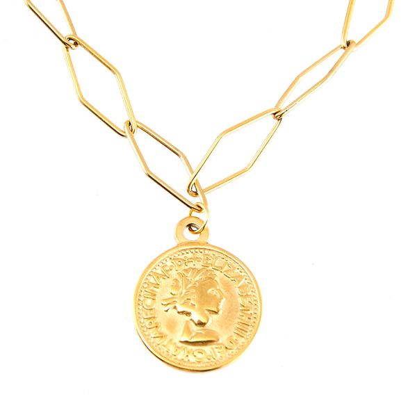 stainless steel metal coin pendant necklace for women gold color/ silver color vintage collar de mujer
stainless steel metal coin pendant necklace for women gold color/ silver color vintage collar de mujer