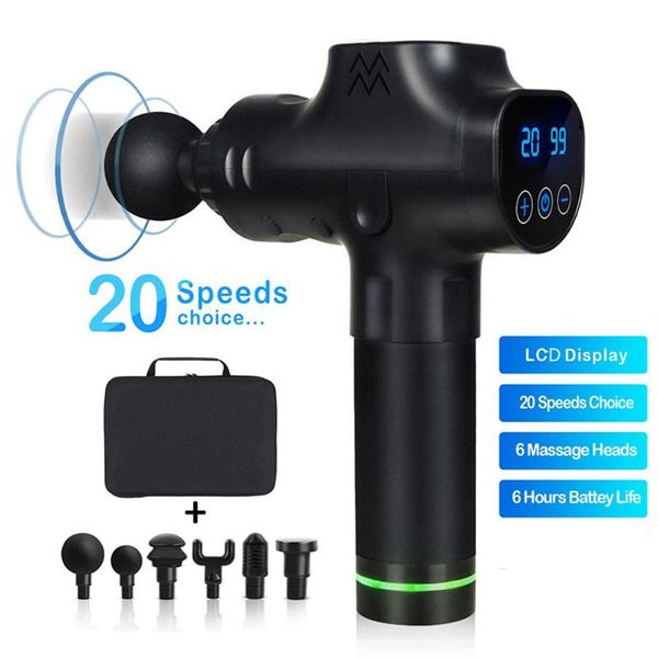 massage gun with 6 head muscle stimulator deep tissue massager device body relaxation slimming shaping pain relief with bag
massage gun with 6 head muscle stimulator deep tissue massager device body relaxation slimming shaping pain relief with bag