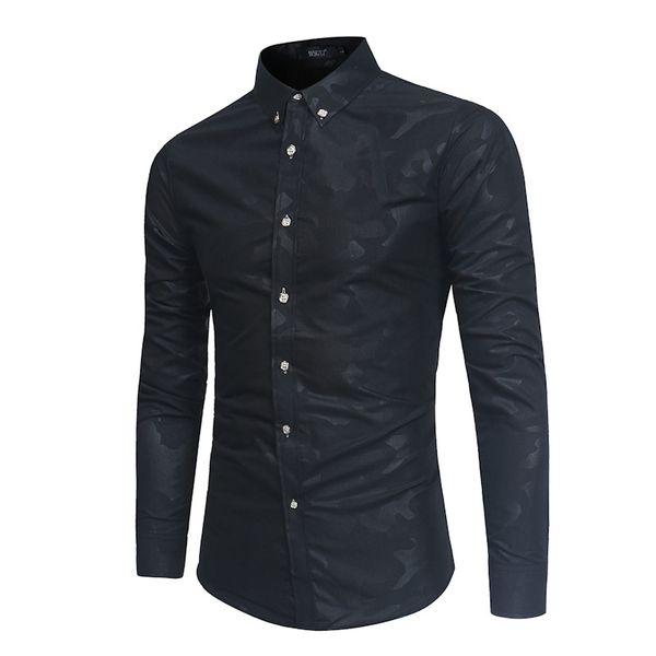 new men's fashion camouflage printed shirt male european and american style long sleeve slim shirt male, White;black
new men's fashion camouflage printed shirt male european and american style long sleeve slim shirt male, White;black