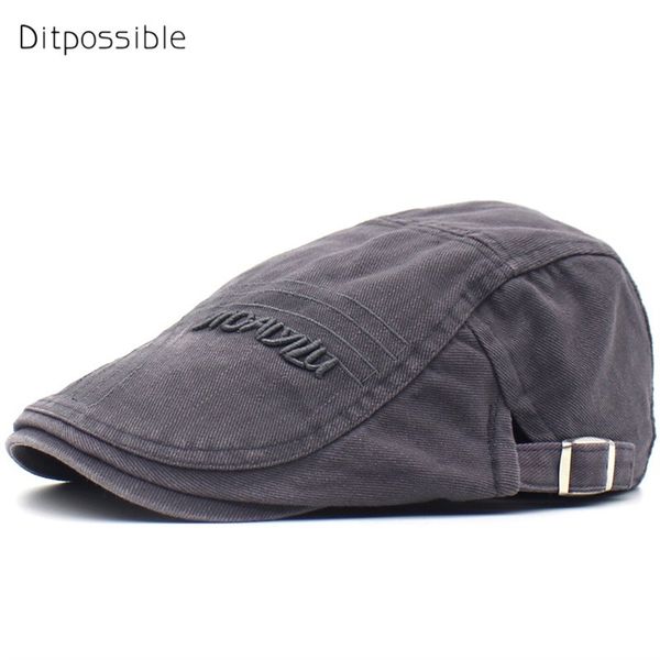 ditpossible classic cotton hats for men vintage letters casquette gorras berets flat cap, Blue;gray
ditpossible classic cotton hats for men vintage letters casquette gorras berets flat cap, Blue;gray