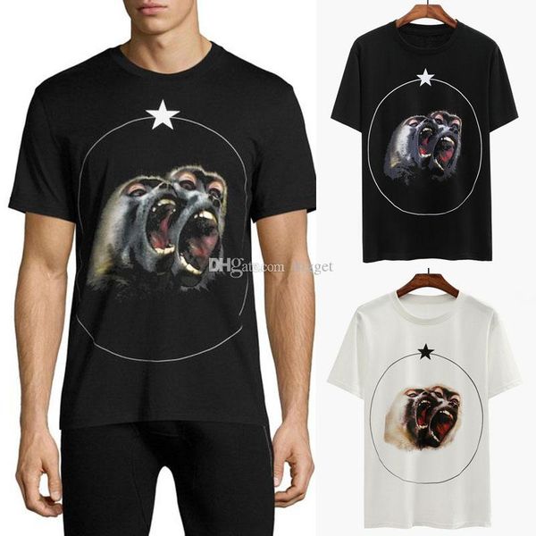 2019 for male europe american cotton 100% short sleeves casual tee 3d printed two monkey brother head, White;black
2019 for male europe american cotton 100% short sleeves casual tee 3d printed two monkey brother head, White;black