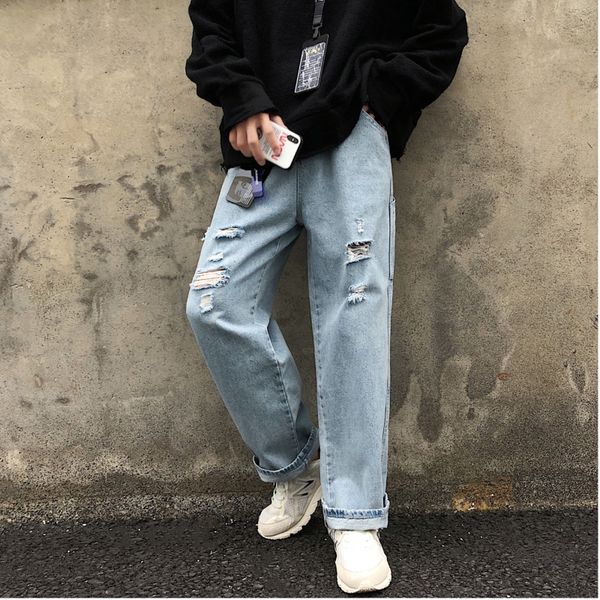 2019 spring and autumn new products youth male hip hop tide brand retro hole loose washed straight casual jeans blue s-2xl
2019 spring and autumn new products youth male hip hop tide brand retro hole loose washed straight casual jeans blue s-2xl