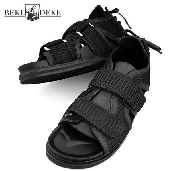 men sandals genuine leather patchwork mesh fabric platform gladiator sandal fashion mens shoes lace up open toe roman sandals, Black
men sandals genuine leather patchwork mesh fabric platform gladiator sandal fashion mens shoes lace up open toe roman sandals, Black