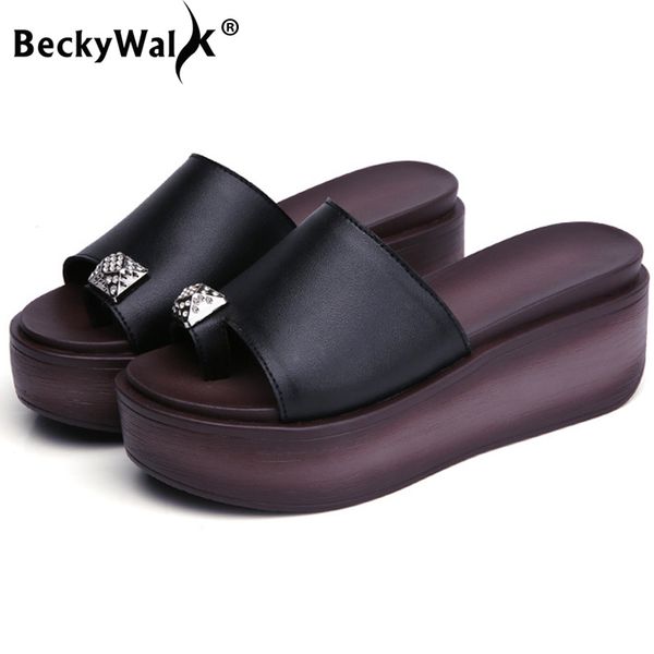summer wedge sandals women slippers for outdoor new genuine leather high heels shoes woman platform sandals women shoes wsh3570, Black
summer wedge sandals women slippers for outdoor new genuine leather high heels shoes woman platform sandals women shoes wsh3570, Black