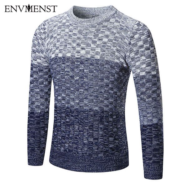 envmenst fashion o-neck sweater men slim fit sweaters pullover men homme casual dress gradient color sweaters, White;black
envmenst fashion o-neck sweater men slim fit sweaters pullover men homme casual dress gradient color sweaters, White;black