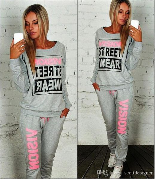 women autumn crew neck tracksuits letter print hoodies designer 2pcs sports suits fashion casual womens clothing, Gray
women autumn crew neck tracksuits letter print hoodies designer 2pcs sports suits fashion casual womens clothing, Gray