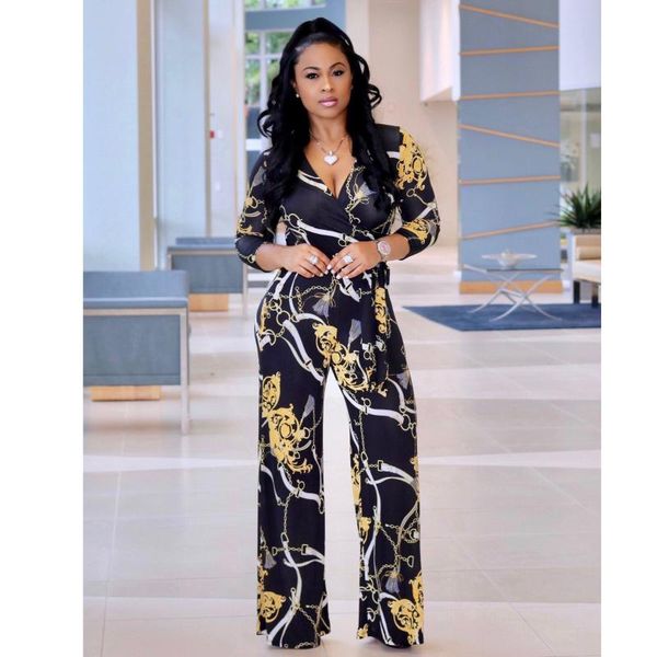 floral print casual playsuits and jumpsuits v neck long sleeve overalls for women wide leg elegant loose women clothes 2020, Black;white 
floral print casual playsuits and jumpsuits v neck long sleeve overalls for women wide leg elegant loose women clothes 2020, Black;white