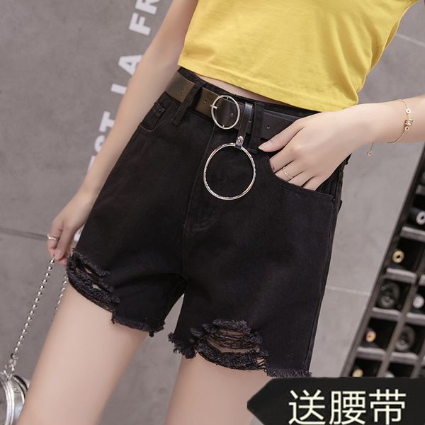 denim shorts female summer 2019 new style korean-style slimming high-waisted versatile students black and white with pattern loo, Blue
denim shorts female summer 2019 new style korean-style slimming high-waisted versatile students black and white with pattern loo, Blue