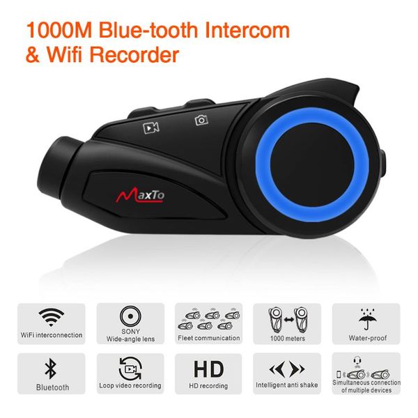 maxto m3 waterproof 6 riders motorcycle intercom bluetooth & wifi helmet intercom connected with 2 mobile phones fhd 1080p dvr
maxto m3 waterproof 6 riders motorcycle intercom bluetooth & wifi helmet intercom connected with 2 mobile phones fhd 1080p dvr
