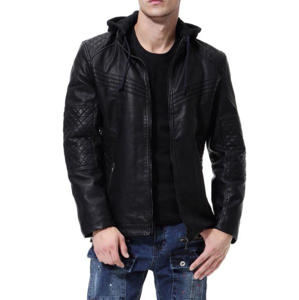 plus velvet thickening leather jacket mens slim motorcycle coat jackets clothes personalized stage street fashion hooded winter, Black
plus velvet thickening leather jacket mens slim motorcycle coat jackets clothes personalized stage street fashion hooded winter, Black