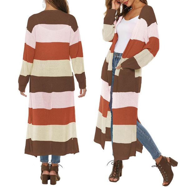 autumn sweater women long sleeve patchwork knitted open front rainbow striped cardigan women coat sueter mujer invierno 2019, Black
autumn sweater women long sleeve patchwork knitted open front rainbow striped cardigan women coat sueter mujer invierno 2019, Black