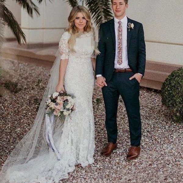 Robe de mariee Lace Mermaid Boho Wedding Dresses Sheer Neck Half Sleeve Bridal Party Gown Country Women Wedding Gowns Vestido Novia
Robe de mariee Lace Mermaid Boho Wedding Dresses Sheer Neck Half Sleeve Bridal Party Gown Country Women Wedding Gowns Vestido Novia