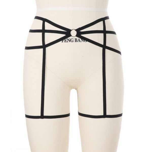 women garter belt elastic cage body harness hollow out leg garter suspender belt underwear strap leg, Black;white
women garter belt elastic cage body harness hollow out leg garter suspender belt underwear strap leg, Black;white