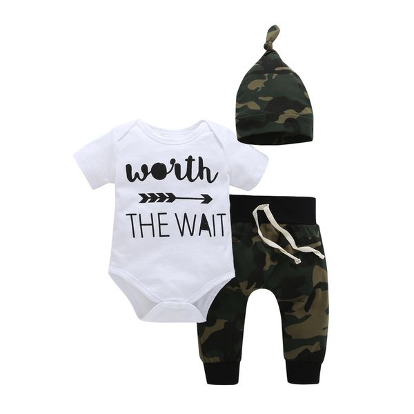 newborn infant baby boy girl clothing sets 2019 summer cotton 3pcs bodysuits+pant+hat worth the wait letter print baby outfits, White
newborn infant baby boy girl clothing sets 2019 summer cotton 3pcs bodysuits+pant+hat worth the wait letter print baby outfits, White