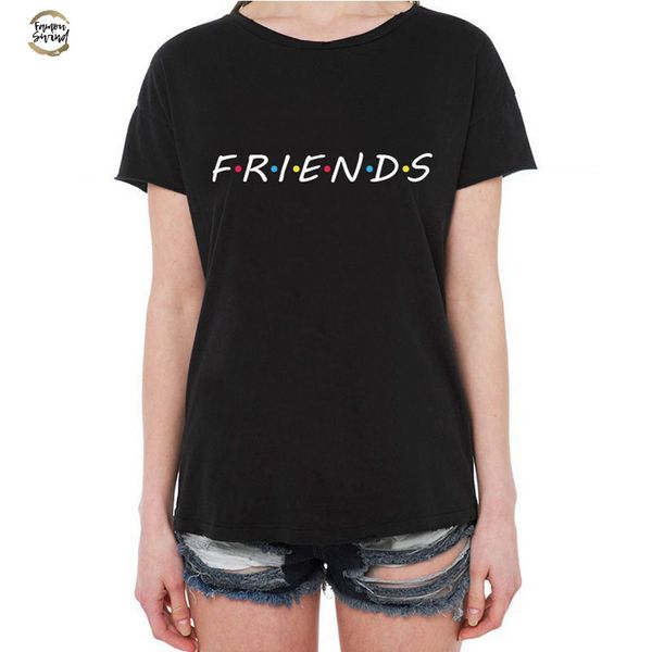 friends printing white t shirt summer women short sleeve leisure tee casual ladies female v neck blusas plus size clothing