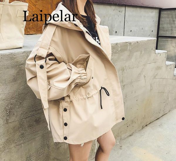 laipelar 2019 spring autumn casual trench coat for women pleated zipper hooded short windbreaker female loose plus size coat, Tan;black
laipelar 2019 spring autumn casual trench coat for women pleated zipper hooded short windbreaker female loose plus size coat, Tan;black
