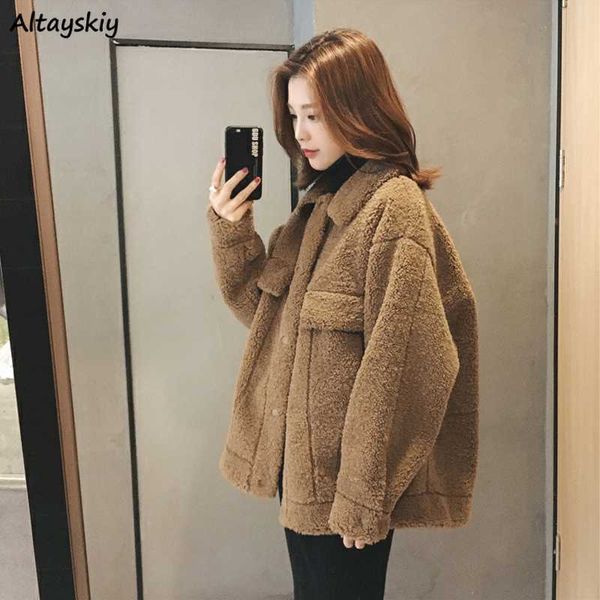 jackets women new korean style ladies solid turn-down collar elegant pockets plus size 2xl warm thick winter coat females chic, Black;brown
jackets women new korean style ladies solid turn-down collar elegant pockets plus size 2xl warm thick winter coat females chic, Black;brown