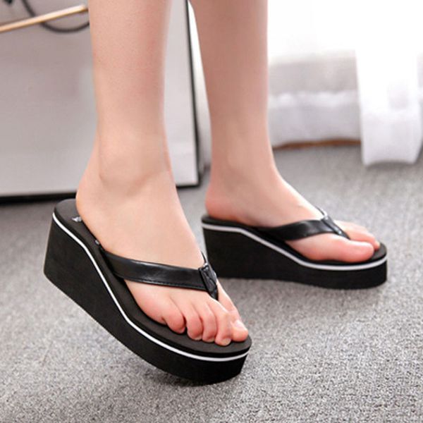 women flip flops summer beach slippers wedges flip flops sandals bohemian muffin slope with sandals 2019 new fashion shoes, Black
women flip flops summer beach slippers wedges flip flops sandals bohemian muffin slope with sandals 2019 new fashion shoes, Black