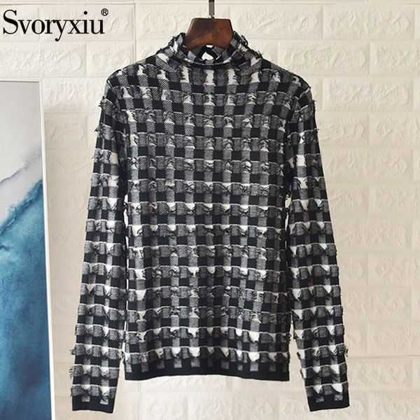 voryxiu autumn winter runway black white plaid tassel wool knitting pullover women's long sleeve turtleneck sweater fashion, White;black
voryxiu autumn winter runway black white plaid tassel wool knitting pullover women's long sleeve turtleneck sweater fashion, White;black