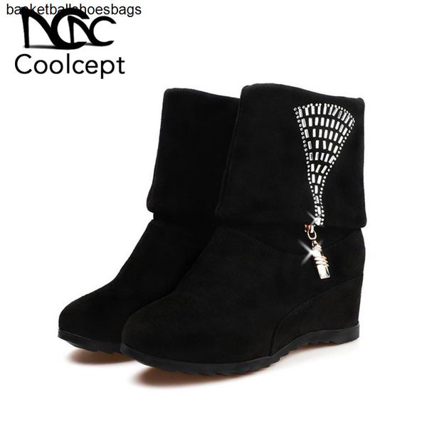 women half short boots fashion coolcept crystal zipper wedges shoes women black casual round toe winter footwear size 35-40
women half short boots fashion coolcept crystal zipper wedges shoes women black casual round toe winter footwear size 35-40