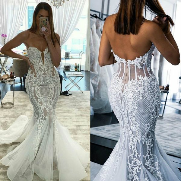 african illusion mermaid wedding dresses plus size vestido de novia lace sweetheart bohemian wedding gowns robes de mariée, White
african illusion mermaid wedding dresses plus size vestido de novia lace sweetheart bohemian wedding gowns robes de mariée, White