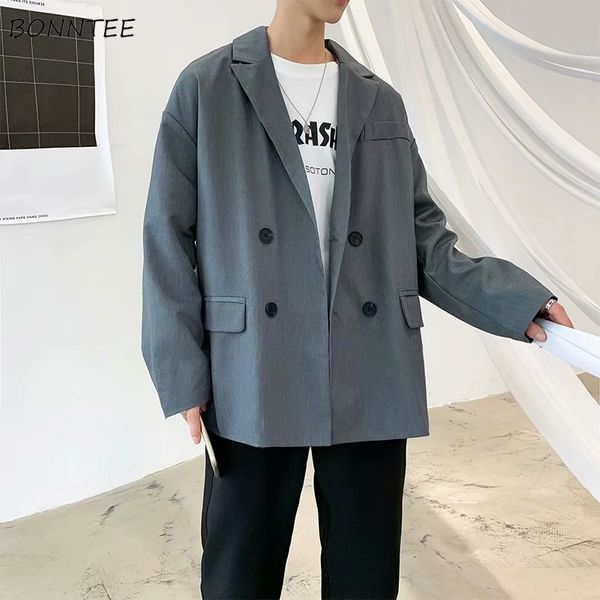 blazers men solid spring double breasted korean style chic popular casual mens coats trendy simple all-match teens new steetwear, White;black
blazers men solid spring double breasted korean style chic popular casual mens coats trendy simple all-match teens new steetwear, White;black