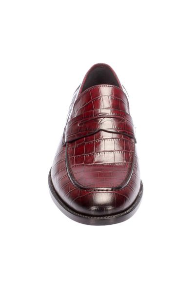 pearl genuine leather burgundy men 's loafer 120130003438, Black