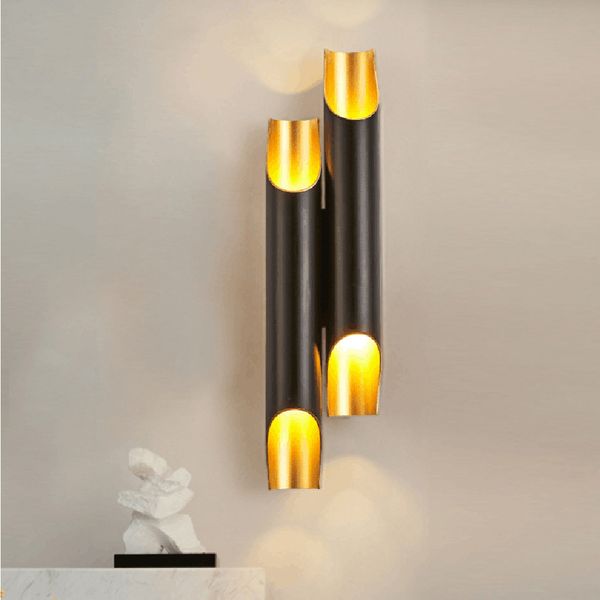 

led wall lamp postmodern indoor light wall sconce stair bedroom livingroom corridor lighting black white copper 90-260v