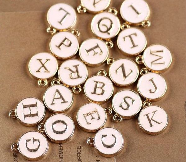 fashion- stamped initial charm pendants gold plated white drip round diy letter pendant for necklace 4 colors for choices, Silver
fashion- stamped initial charm pendants gold plated white drip round diy letter pendant for necklace 4 colors for choices, Silver