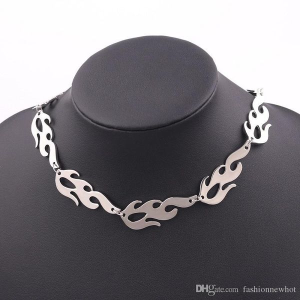 flame choker necklace streetwear punk jewelry accessories rock chain statement necklaces hip hop choker christmas halloween gift, Golden;silver 
flame choker necklace streetwear punk jewelry accessories rock chain statement necklaces hip hop choker christmas halloween gift, Golden;silver