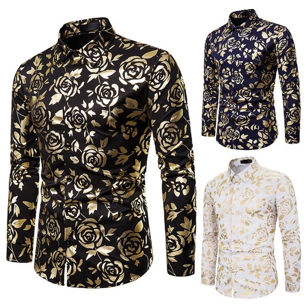 autumn night club men's lapel rose gilded print slim long sleeve shirt tide floral shirt men's jacket mens shirts men clothing, White;black
autumn night club men's lapel rose gilded print slim long sleeve shirt tide floral shirt men's jacket mens shirts men clothing, White;black