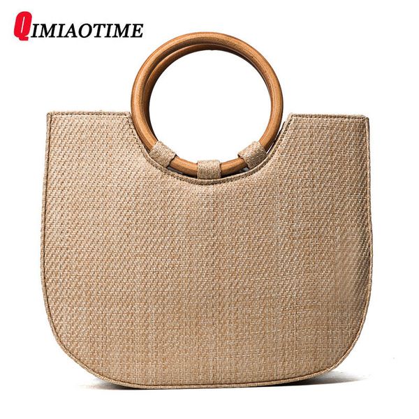 leisure new korean version of the ring wooden handle woven handbags straw beach shoulder women messenger bag simple handbag
leisure new korean version of the ring wooden handle woven handbags straw beach shoulder women messenger bag simple handbag